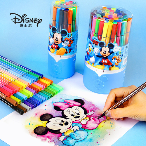 Disney Mickey Washable Watercolor Pen Set 12/24/36/48 Color Student Children's Painting Pens Wholesale