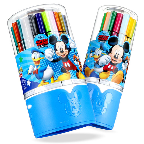 Disney Mickey Washable Watercolor Pen Set 12/24/36/48 Color Student Children's Painting Pens Wholesale