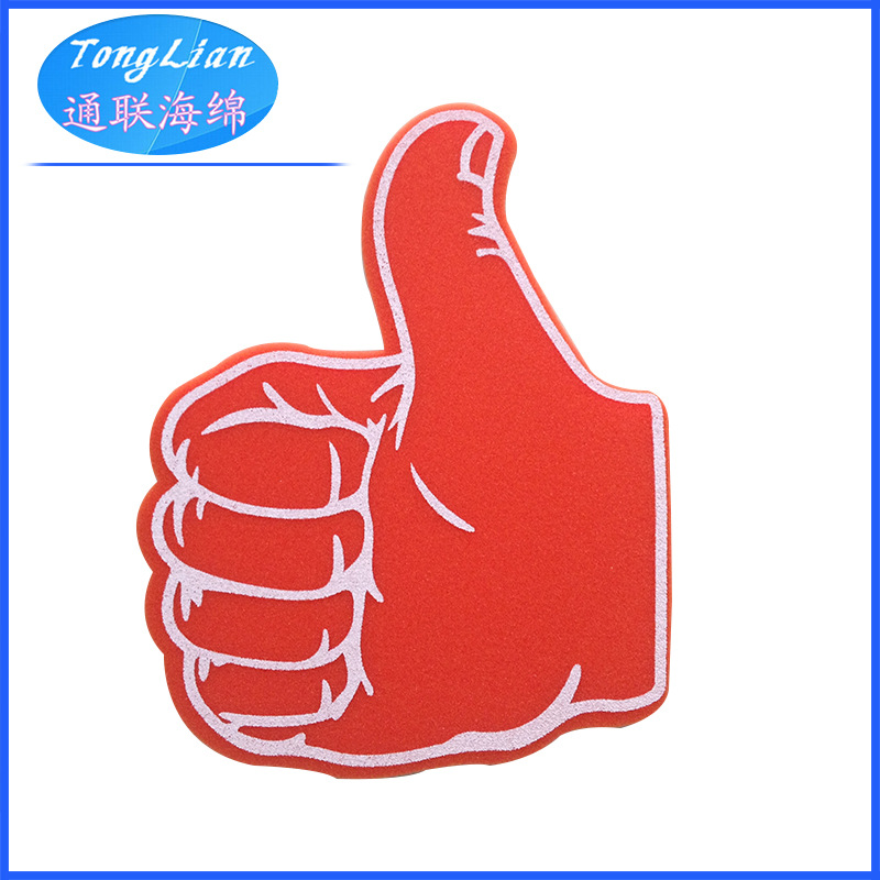 批发生产 创意彩色海绵手掌 高密度印花海绵手掌