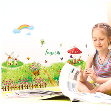 墙贴批发梦幻田园蘑菇墙贴 儿童房幼儿园墙壁装饰贴纸贴画AY9072