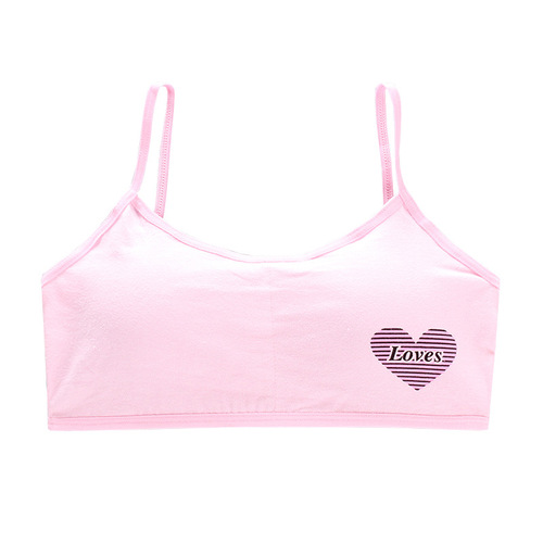 Girls' bra, small vest, suspender underwear, developmental period girls' pure cotton with inserts, medium and large children's foreign trade tube tops for children