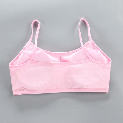 Girls' bra, small vest, suspender underwear, developmental period girls' pure cotton with inserts, medium and large children's foreign trade tube tops for children