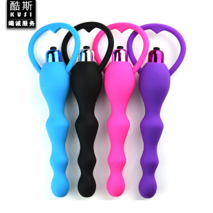 Masturbating Women's Electric Back Chamber Vibration Pull Beads Anal Plug Jumping Eggs Anal Stick Silicone Adult Portable