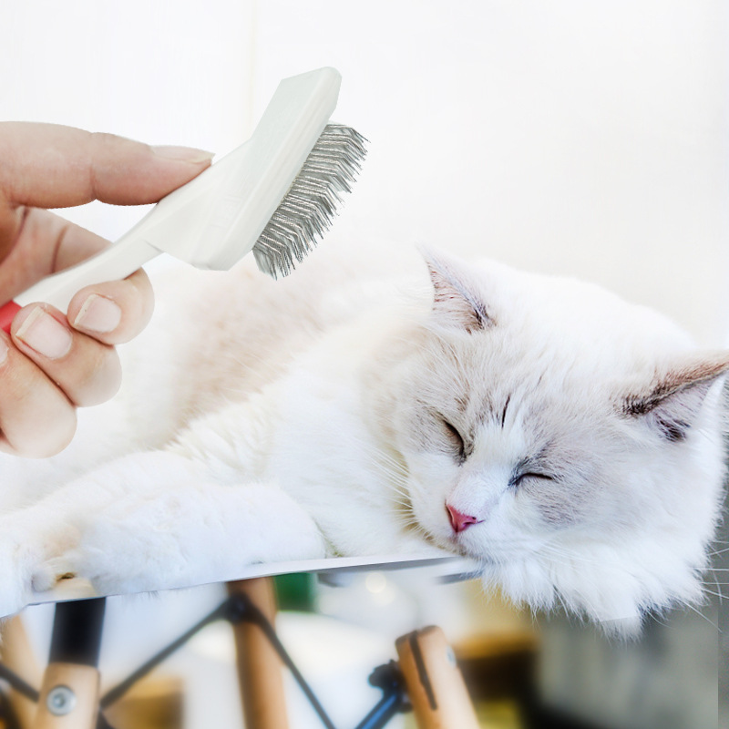 Xinuo mascota perro peine pequeño peine blanco peine de perro de pelo largo cepillo de aguja de acero Teddy aguja peine cepillo de piel