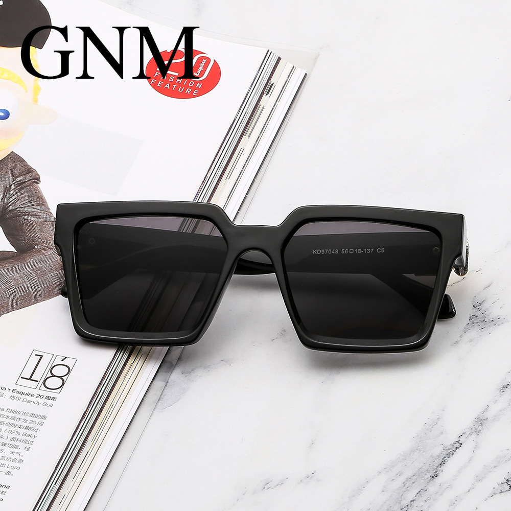 European and American Large-Frame Retro Sunglasses 2020 New Style Female Internet Celebrity Square Sunglasses Wide-Rimmed Sunglasses Prescription Glasses