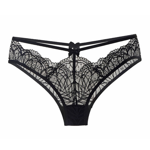 French sexy transparent temptation lace women's low-waist briefs sexy underwear thong T-pants cross-border supply