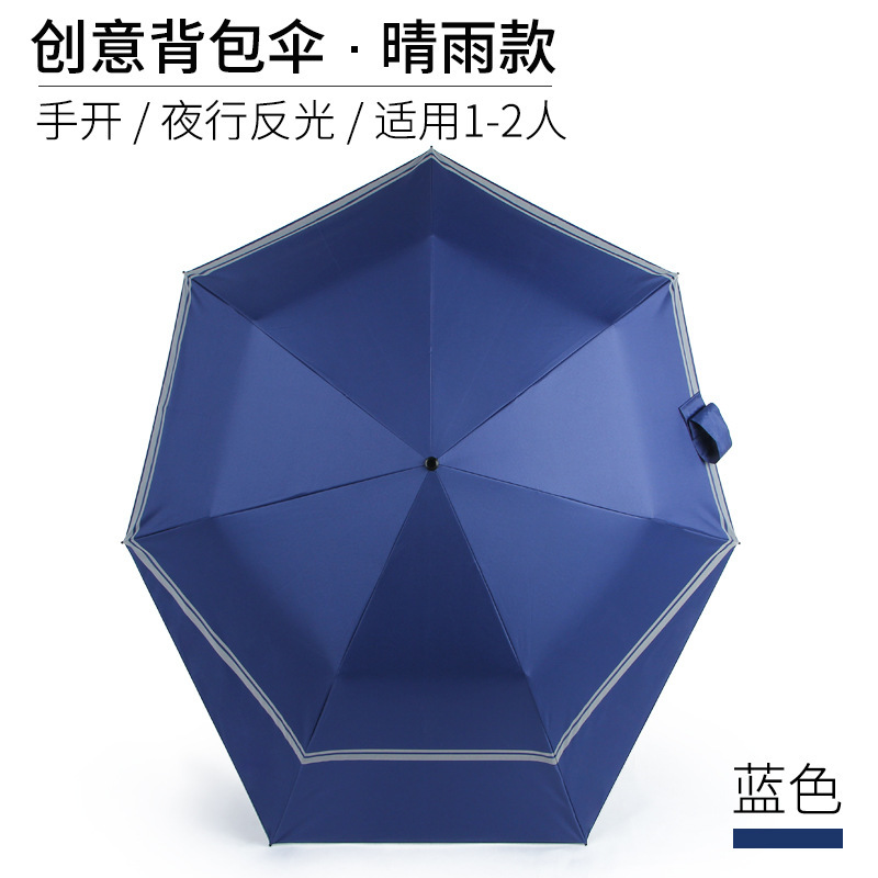 Unisex Umbrella, Extra-Long, Non-Wetting, Foldable Umbrella, Business Umbrella, Dual-Use for Sun and Rain, Black-Coated Student Backpack Umbrella, Black-Coated Sun Umbrella