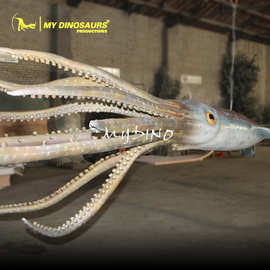 会动会叫仿真大型鱿鱼软胶模型 海洋馆水族馆吊挂式装饰动物摆件