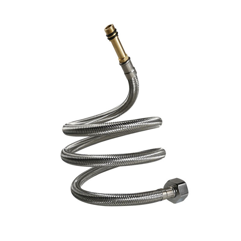 304 de acero inoxidable caliente y fría cuenca sola cabeza calentador de agua especial a prueba de explosiones de entrada y salida de agua señaló manguera tejida