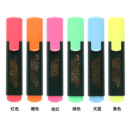 Faber-Jia resalte pluma de marcado clave 1548/1546 estudiante de color caramelo marcado pluma de marcado pluma llamativa pluma