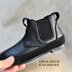 2022 new children's short boots genuine leather soft cowhide boots girls Korean style baby autumn and winter boots single boots cotton boots princess boots