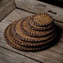 天然椰絲杯墊 椰棕特色茶墊鬃毛墊茶具養壺墊 棕毛隔熱墊廠家直銷