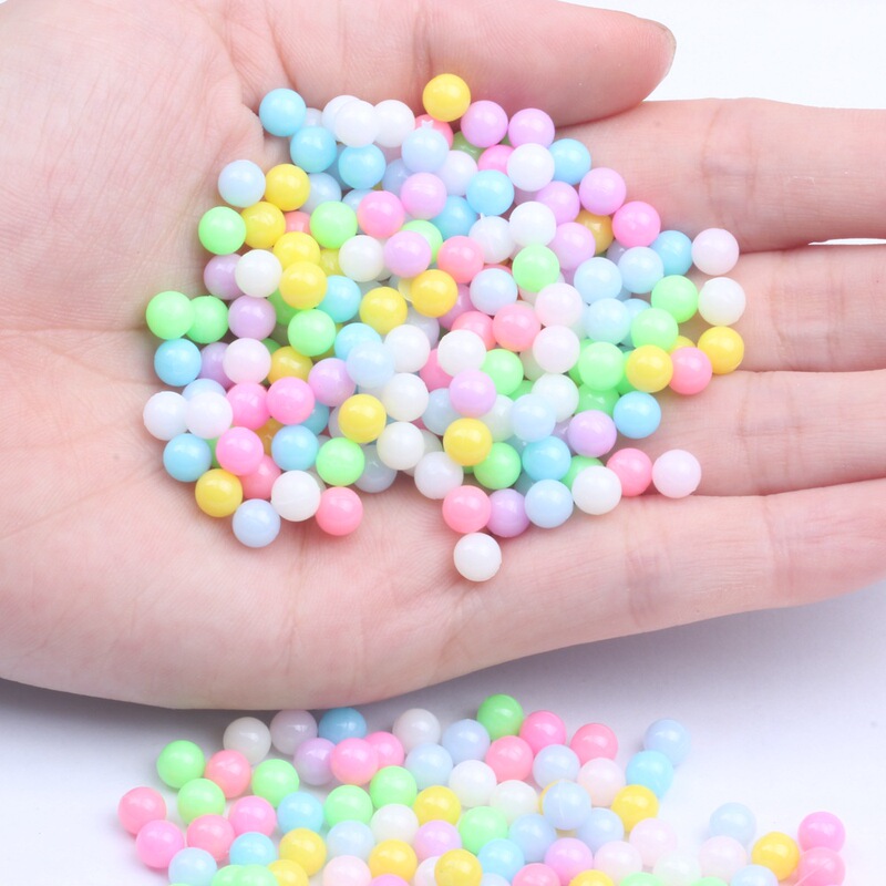 Strict selection of acrylic round beads round non-porous color solid plastic loose beads 34568mm hairpin pearl DIY