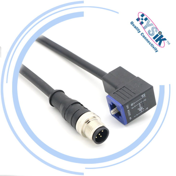 防水IP67 IP69K  尾部自由出线 B型 10mm电磁阀变速器连接器 B型