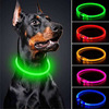LED pet dog light luminous collar USB charging silicon glue round tube collar general light light transparent luminous dog neck ring