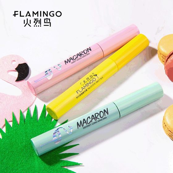 Flamingo Macaron Mascara Small Brush Head Slender Long Durable Thick Curled Not Easy to Snoopy Waterproof Hair