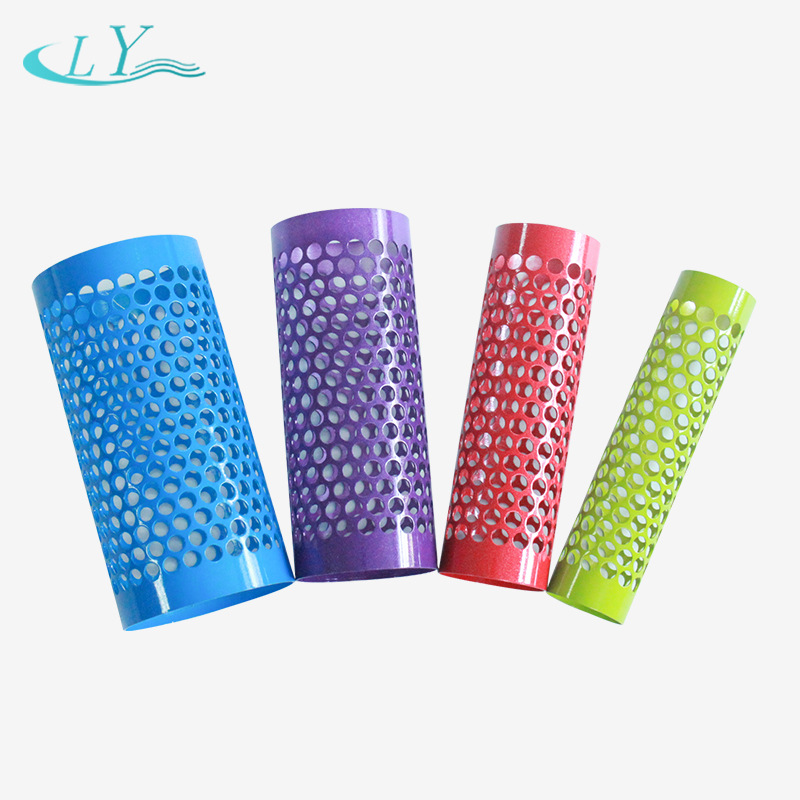 厂家直供冲孔铝筒梳美发梳配件无缺口铝筒支持加印logo铝桶梳