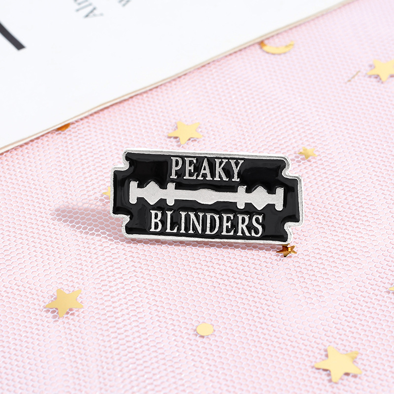 Japanese and Korean Trend English Alphabet Film Peripheral Blade Alloy Brooch Oil Dropping Enamel Clothes Bag Pin Emblem