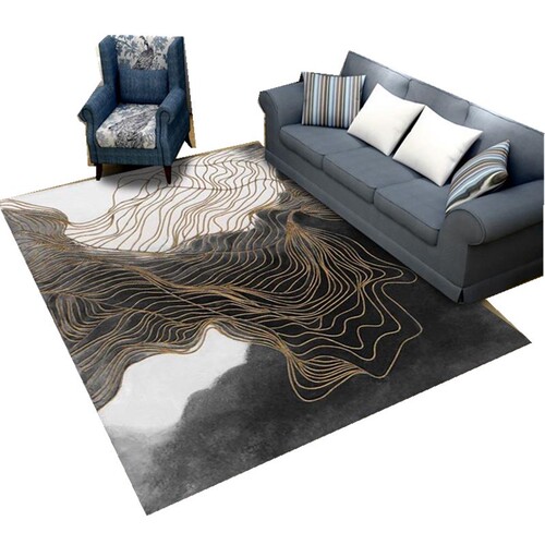 Postmodern light luxury carpet living room coffee table mat American European style bedroom bedside blanket full abstract art ins style