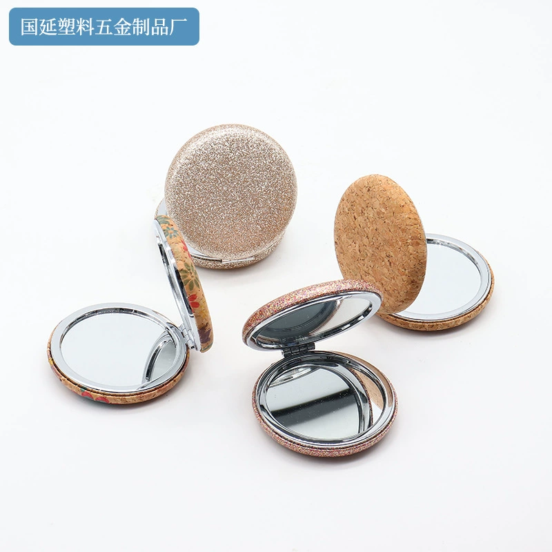 Для девочек портативный круглый блесок складное зеркало портативный pu зеркало для макияжа ins портативный мини-макияж зеркало