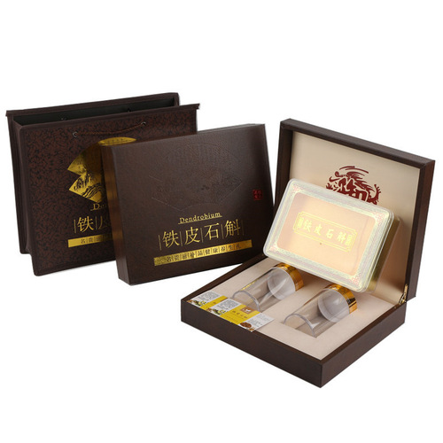 New Dendrobium officinale maple box gift box 250g 500g leather box tonic gift box factory direct sale