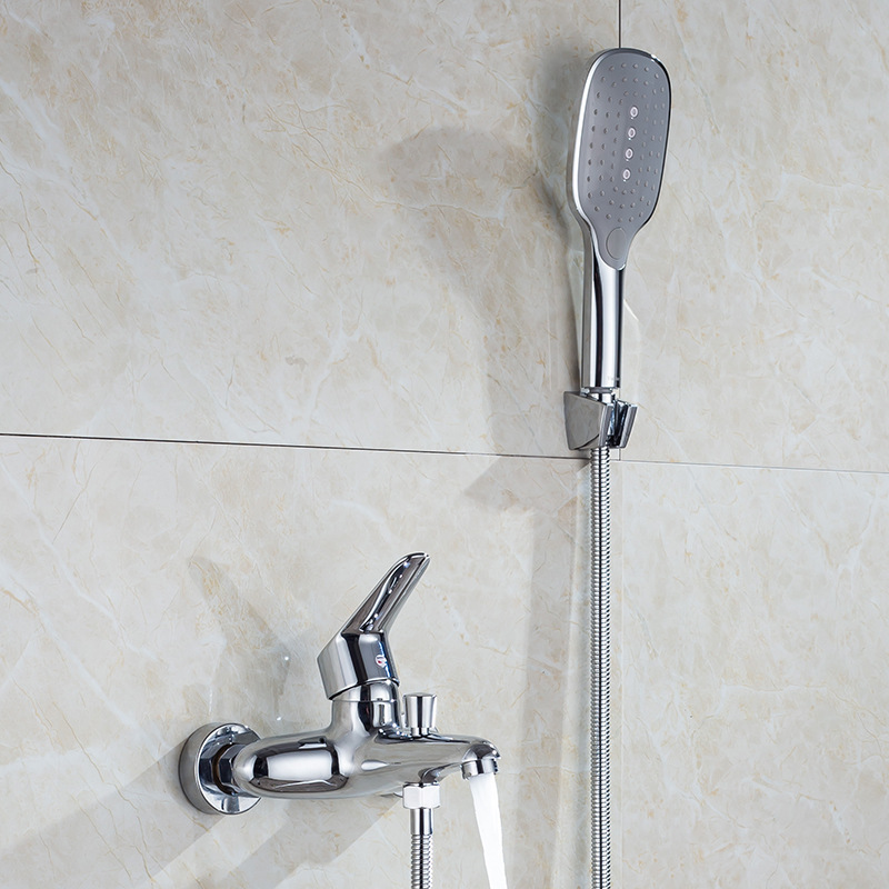 Full copper shower set bathroom concealed mixing valve shower faucet triple bathtub faucet hot and cold shower nozzle