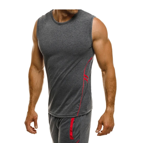 Men's New Tight-Fitting Sleeveless T-Shirt for Sports, Fitness, Basketball, Sweat-Wicking, Quick-Drying Men's Sleeveless T-Shirt