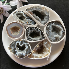 天然水晶原石原矿玛瑙聚宝盆晶洞摆件小号标本石毛料