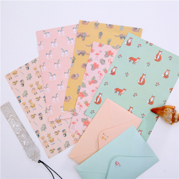 Korean stationery Aesthetic Fresh Flower Cute Animal Set A5 Essence…
