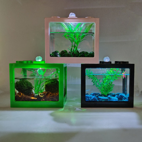 Office small aquarium thick transparent acrylic turtle tank living room home desk mini small goldfish tank