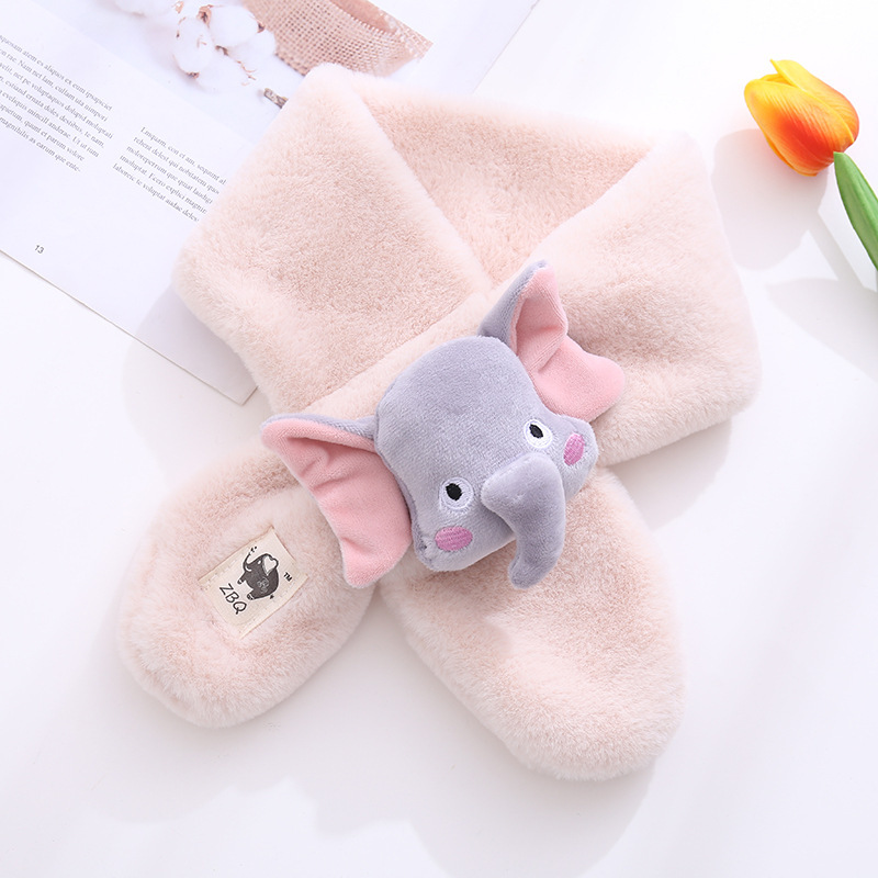 Flying Elefante lindo bufanda de los niños de la historieta del otoño y el invierno de La felpa caliente Cruz Niños Niñas bebé bufanda al por mayor