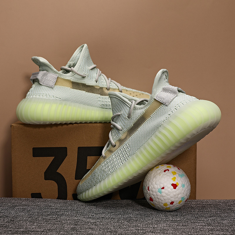 Zapatos de coco para hombres 350V2 verdaderamente estallando tres estrellas de alta versión de helado blanco para mujeres zapatillas de carrera samurai negro