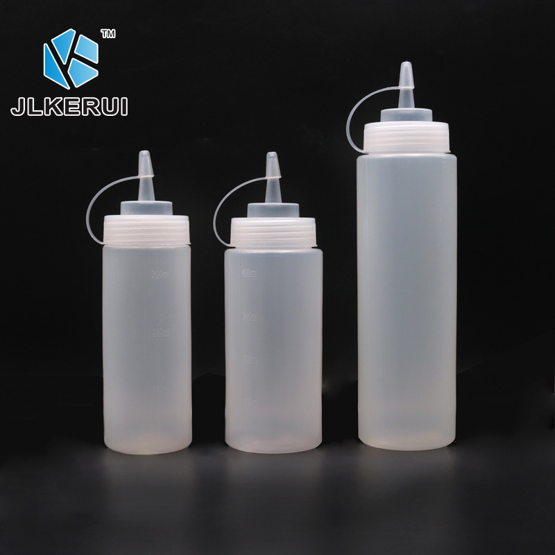 Botella de salsa de tomate squeeze olla de plástico arena squeeze botella squeeze olla salsa olla mermelada olla