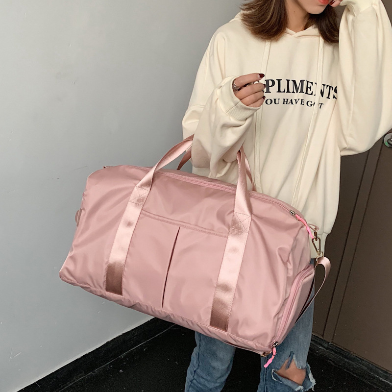 Estilo coreano Rosa bolsa de fitness moda de corta distancia bolsa de viaje portátil de gran capacidad impermeable bolsa de equipaje