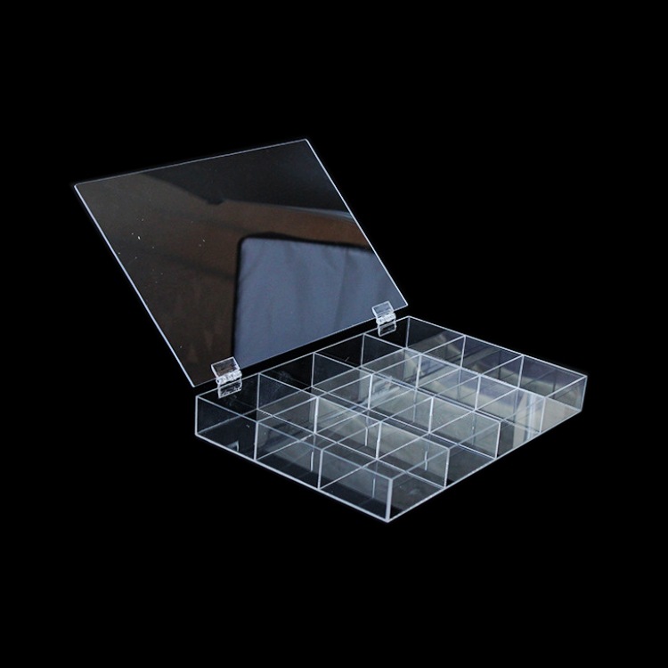 玛瑙 串珠DIY珍珠分隔盒 亚克力螺丝配件收纳盒 9格透明分隔盒