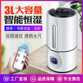 圆柱加湿器遥控智能恒湿家用办公室桌面迷你加湿机厂家跨境货源