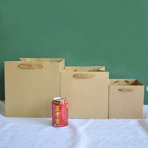 Wholesale square tote bags with thick kraft paper, universal clothing, flowers, takeout, gift packaging bags