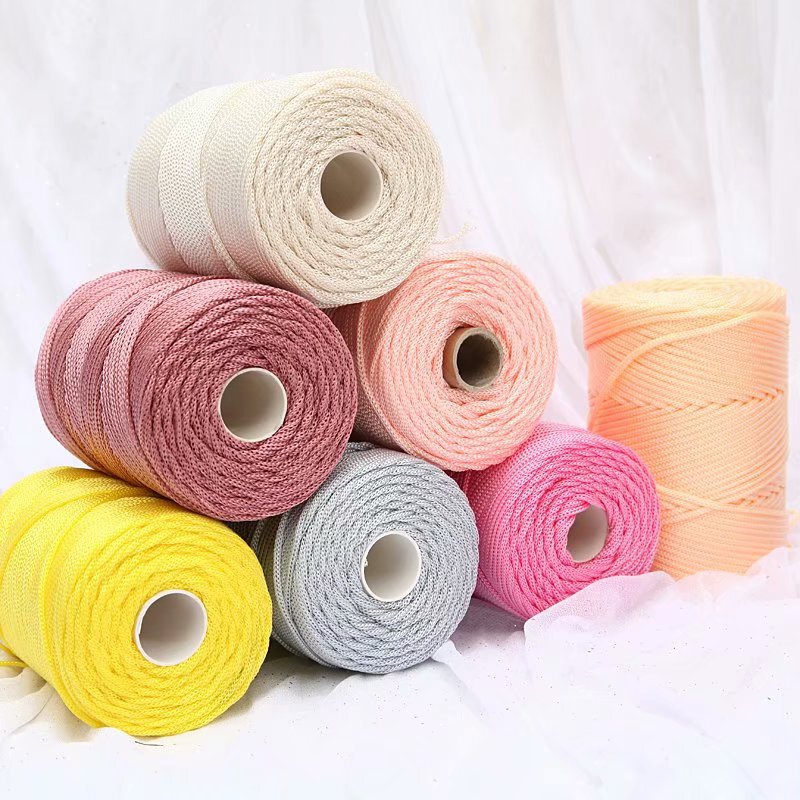 Light body thick ice silk thread tube hollow thread ice twine hand crochet hat cushion hook wrapping line manufacturers wholesale