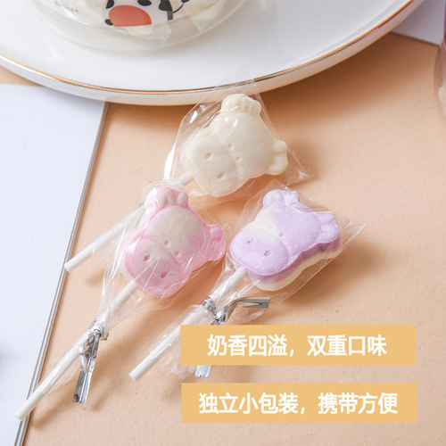 Ougao Milk Bar Creative Milk Snacks Candy Jar Wholesale High-Quality Cartoon Pig Lollipops