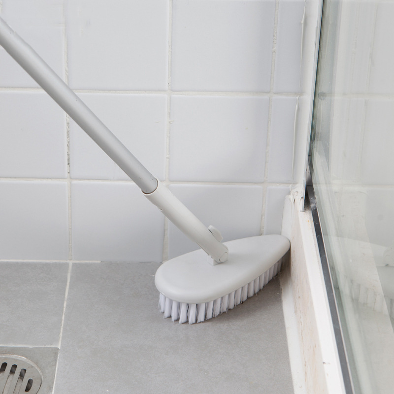 180 degrees rotating freely detachable telescopic triangle brush head cleaning brush bathroom wall floor ceiling labor-saving 180 degrees rotating freely detachable telescopic triangle brush head cleaning brush bathroom wall floor ceiling labor-saving