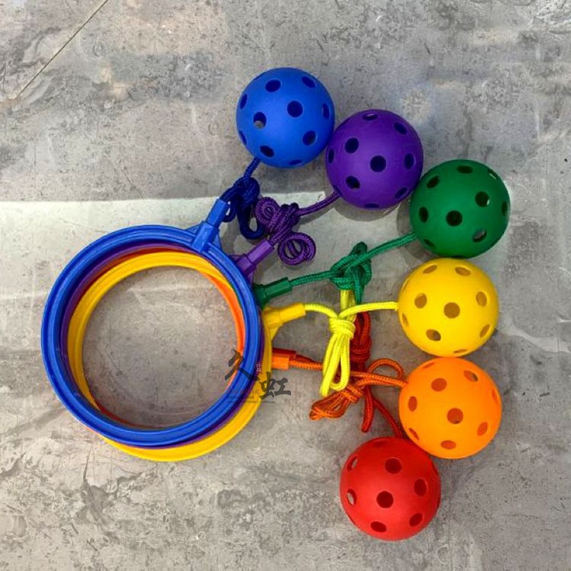 Children's Lemon Jumping Ball Foot Ball Tie Foot Belt Bouncing Style Training Activity Equipment Kindergarten Game Props