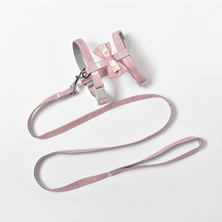 2020 nueva correa de gato Plaid correa de gato anti-rotura perro arco nudo correa de pecho suministros para mascotas
