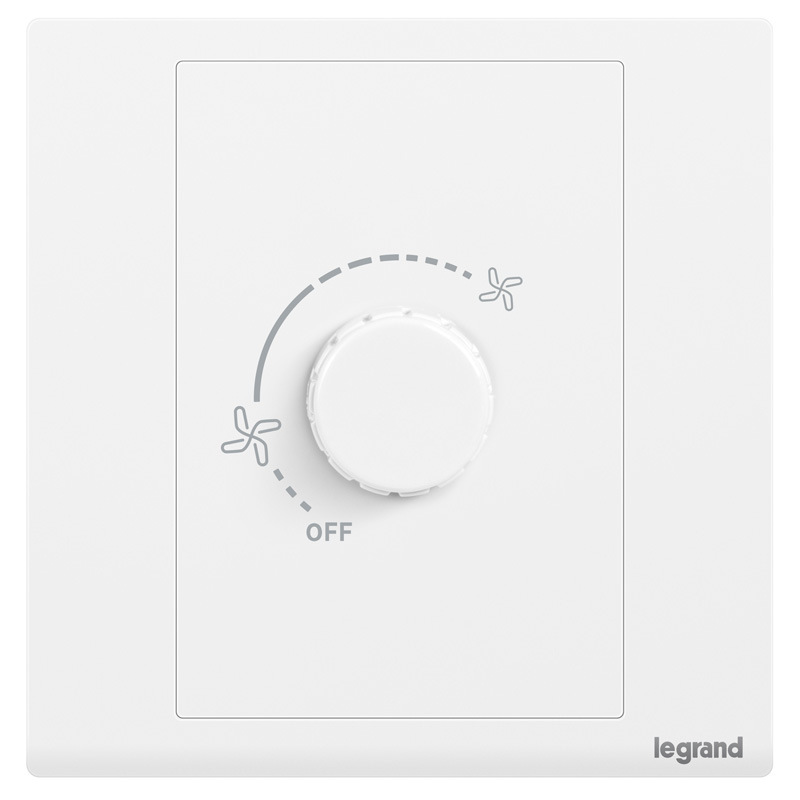 罗格朗86型开关插座面板朗淳S玉兰白风扇吊扇无极调速开关160VA