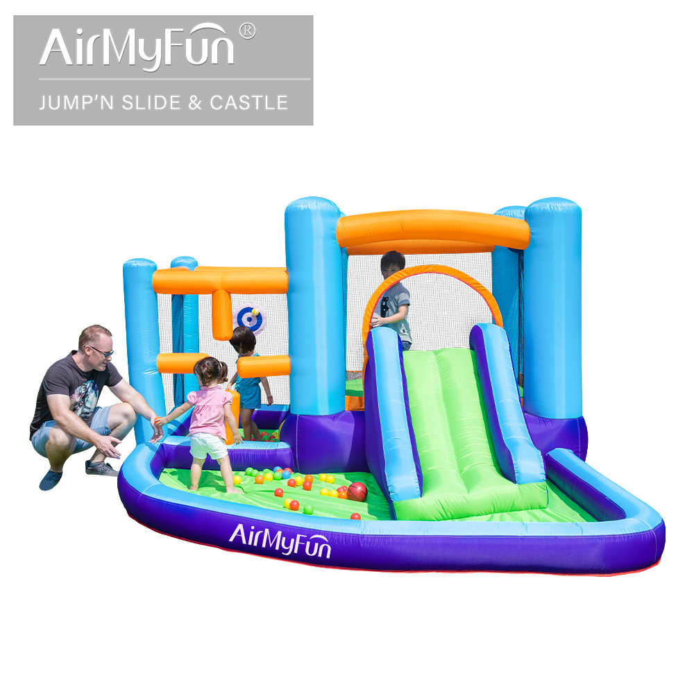 Inflatable castillo infantil tobogan de agua trampolín parque juegos al aire libre juguetes trampolín pequeño entretenimiento tobogan inflable