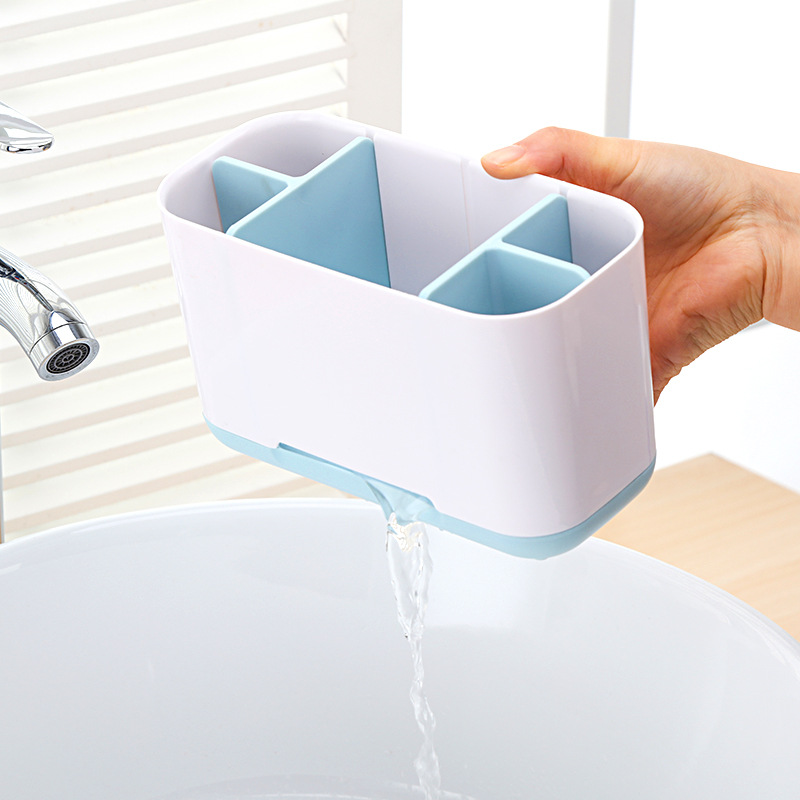 Ordenar el estante de mesa, estante de artículos dentales japoneses, suministros de maquillaje simple, cosméticos, drenaje de agua, almacenamiento higiénico, inodoro