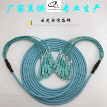 云光厂家多模万兆20米12芯集束束状FC ST SC LC UPC OM3光纤跳线