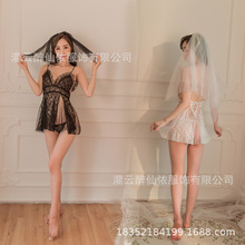 魅俪蔻2020新款情趣内衣性感新娘蕾丝网纱薄套装透视套装厂家1359