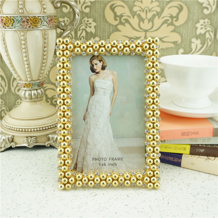 Yellow gold noble gorgeous Indian style Noble luxury decorative picture frame 6-inch 7-inch 10-inch home textile home decoration