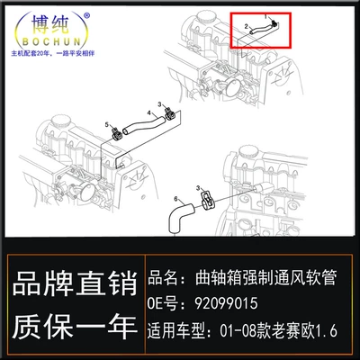 Crankcase Ventilation Hose, Chevrolet Auto Parts and Accessories