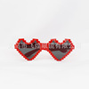 Evening dress, funny glasses, mosaic for St. Valentine's Day, amusing props suitable for photo sessions